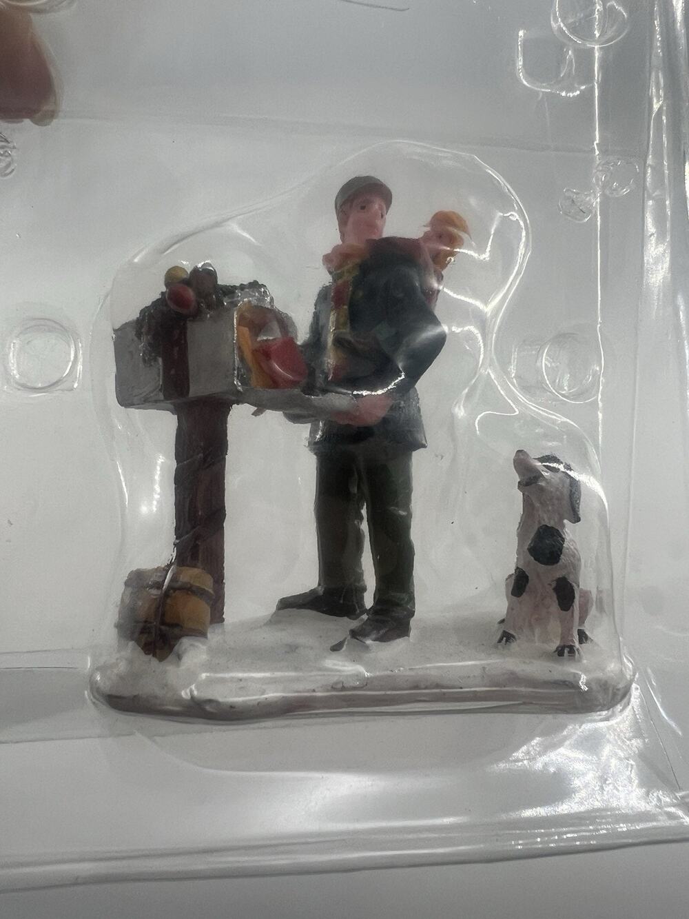 Lemax Dog Man Mailbox Christmas Holiday Village Figurine Retired